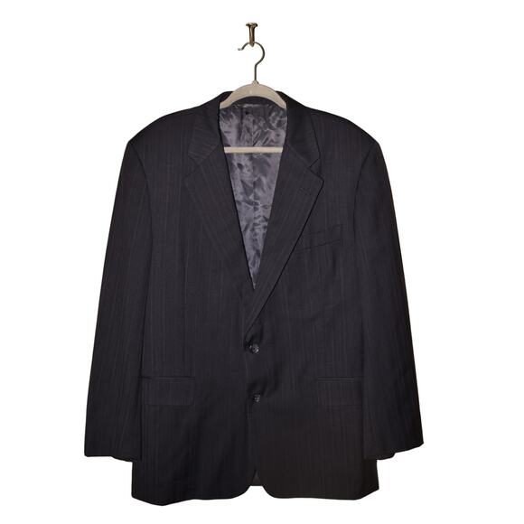 HICKEY FREEMAN $395 Navy Striped Wool Two-Button Sport Coat Men's 43R - Picture 1 of 6